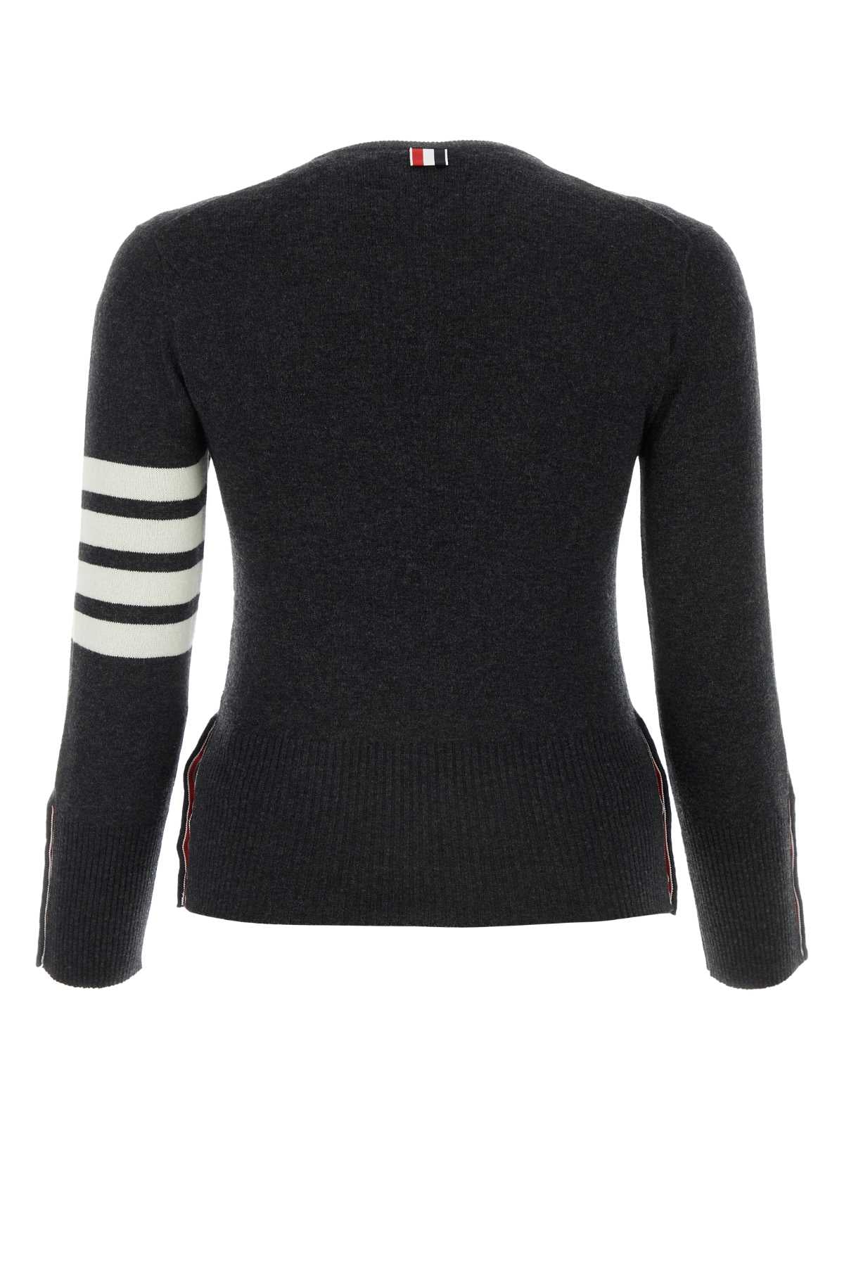 THOM BROWNE Charcoal Merino Wool Sweater for Women