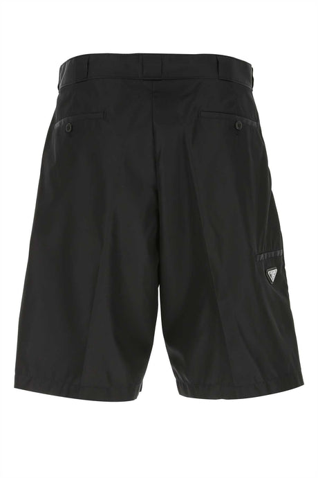 PRADA Eco-Friendly Black Bermuda Shorts for Men