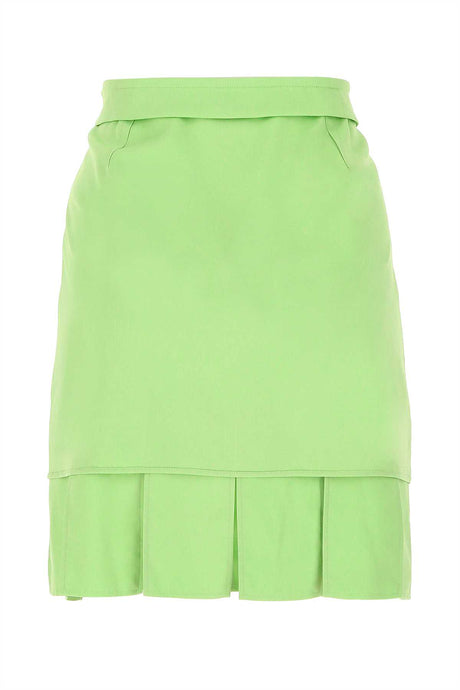 BOTTEGA VENETA Pastel Green Stretch Mini Skirt