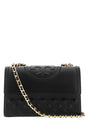 TORY BURCH Mini Black Leather Fleming Shoulder Handbag - 27x18x8 cm