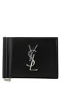 SAINT LAURENT Mini Black Leather Card Holder