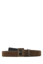 SAINT LAURENT Classic Brown Suede Belt - 2 cm Height