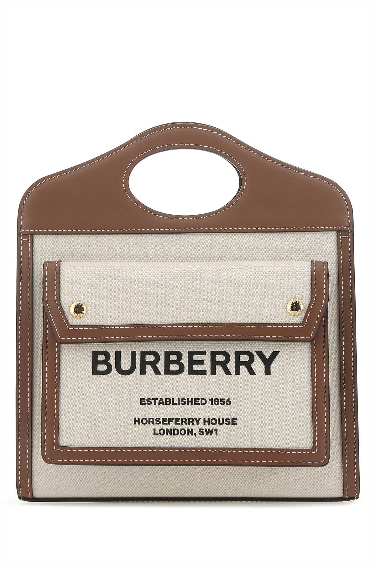 BURBERRY Stylish Two-Tone Mini Pocket Handbag