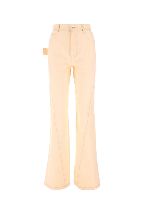 BOTTEGA VENETA Peach Cotton Wide Leg Pants