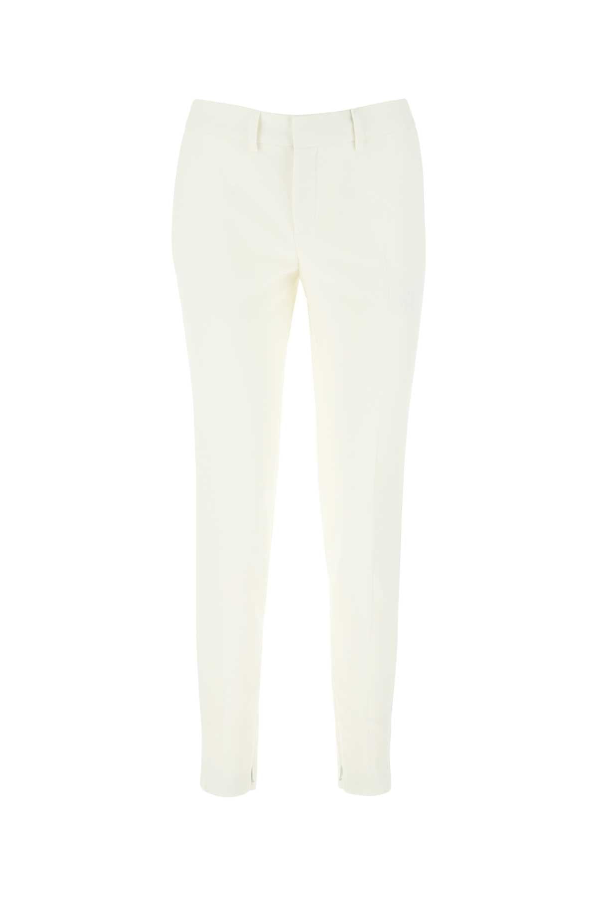 SAINT LAURENT Ivory Wool Trousers for Women - 23S Collection