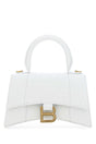 BALENCIAGA Mini White Leather Hourglass Handbag