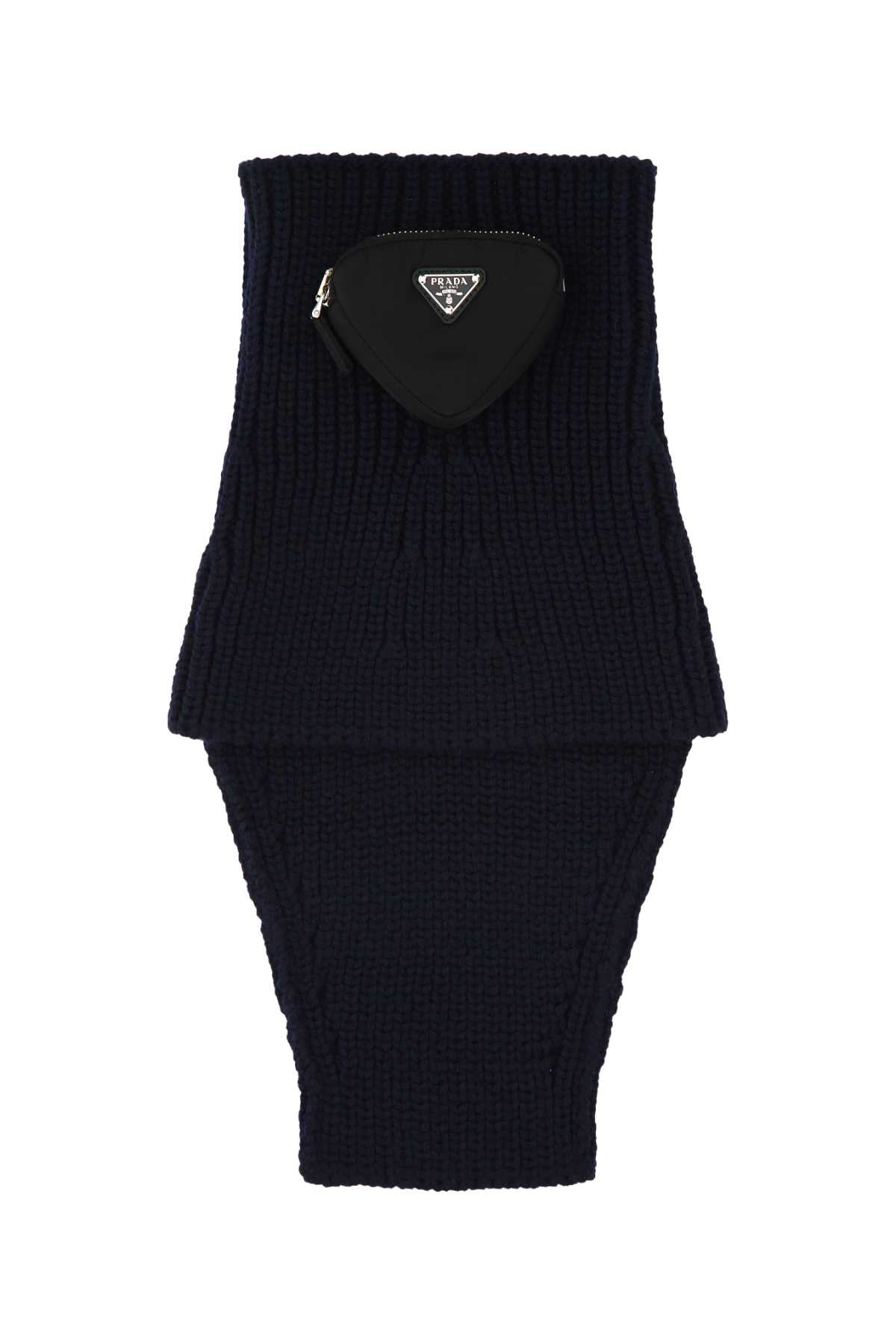 PRADA Midnight Blue Wool Neckwarmer