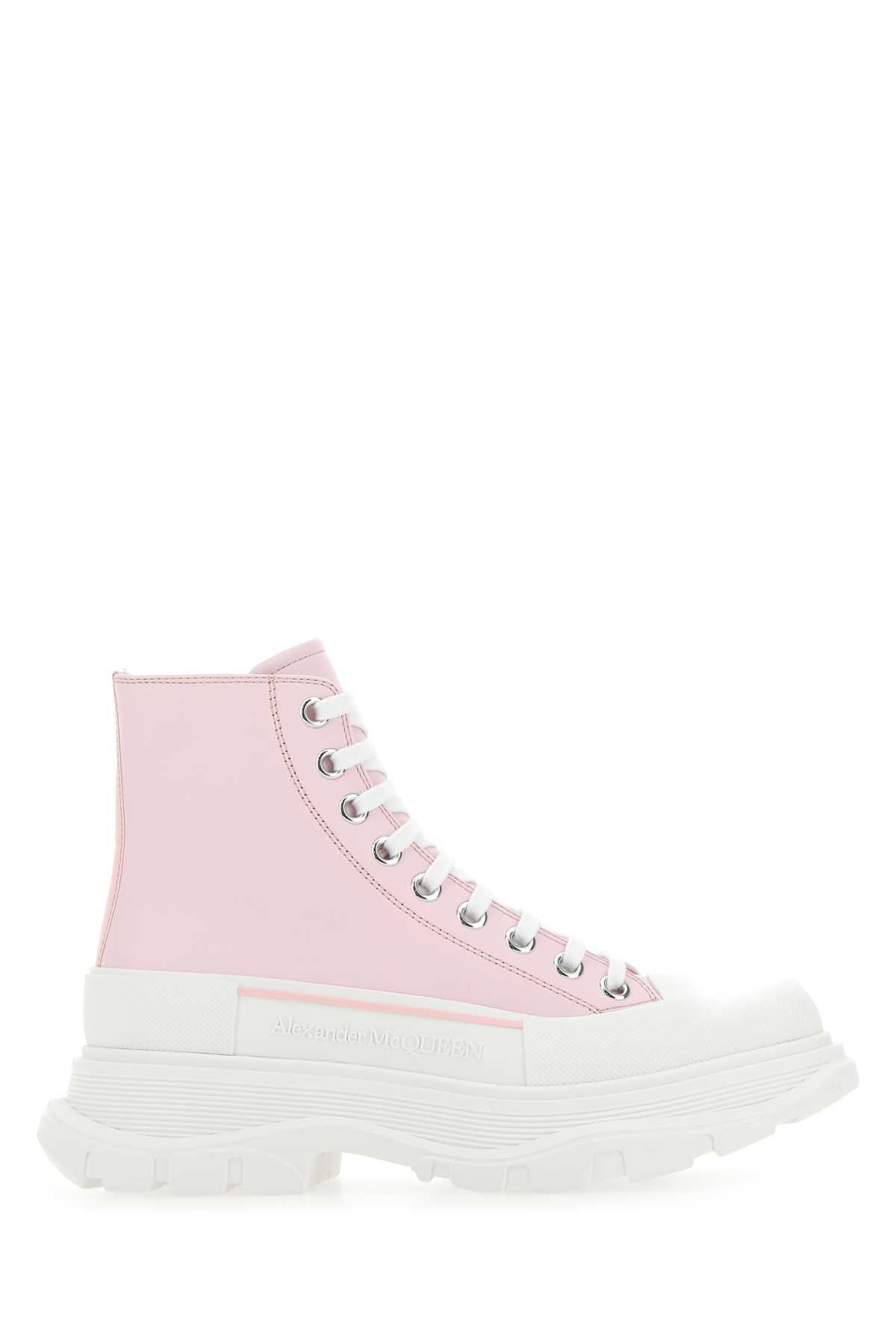 ALEXANDER MCQUEEN Pastel Pink Leather Tread Slick Sneakers