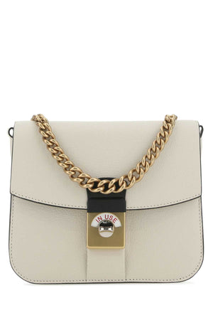 MAISON MARGIELA Two-tone Mini Leather and Cotton Square Handbag