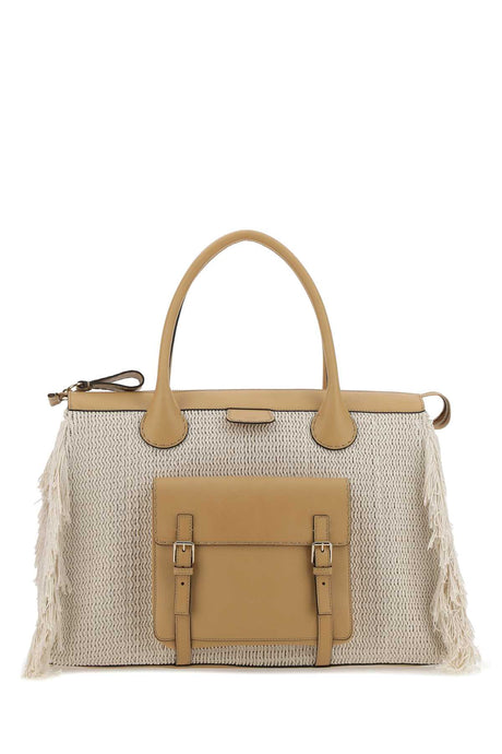 CHLOE Oversize Two-Tone Cotton Blend Handbag - 50 cm