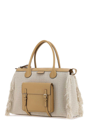 CHLOE Oversize Two-Tone Cotton Blend Handbag - 50 cm