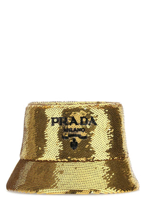 PRADA Mini Gold Sequins Bucket Hat