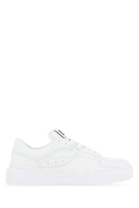 DOLCE & GABBANA Luxury White Leather New Rome Sneakers for Men