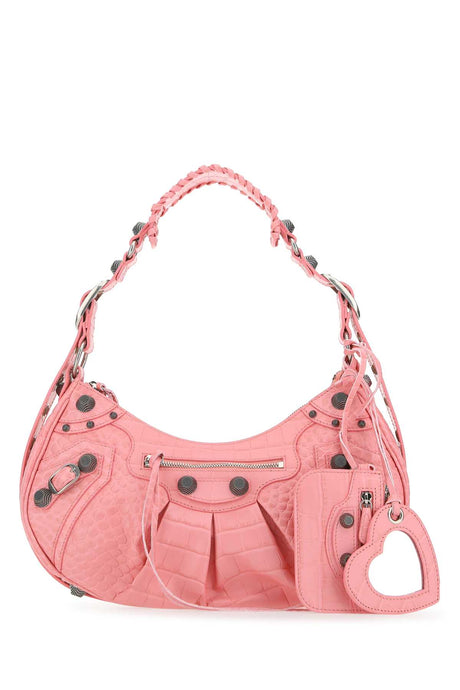 BALENCIAGA Mini Leather Shoulder Handbag - Pink