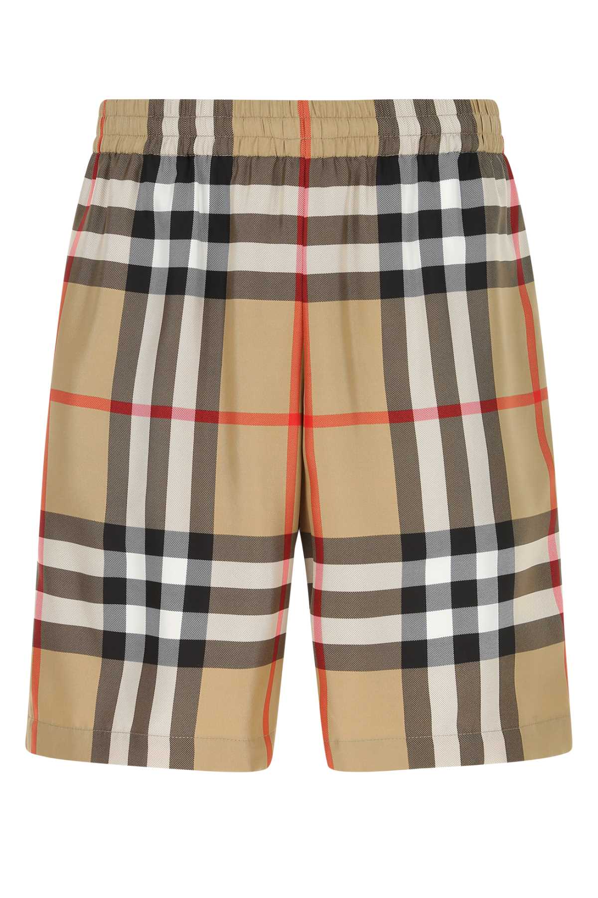 BURBERRY Men's Embroidered Silk Bermuda Shorts