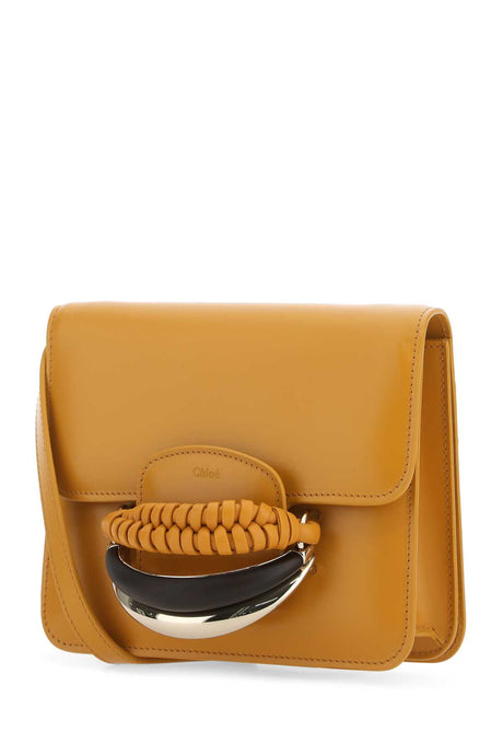 CHLOE Mini Leather Kattie Clutch in Mustard