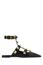 VALENTINO GARAVANI Chic Black Leather Roman Stud Ballerinas