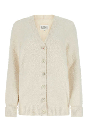 MAISON MARGIELA Ivory Cotton Blend Oversized Cardigan