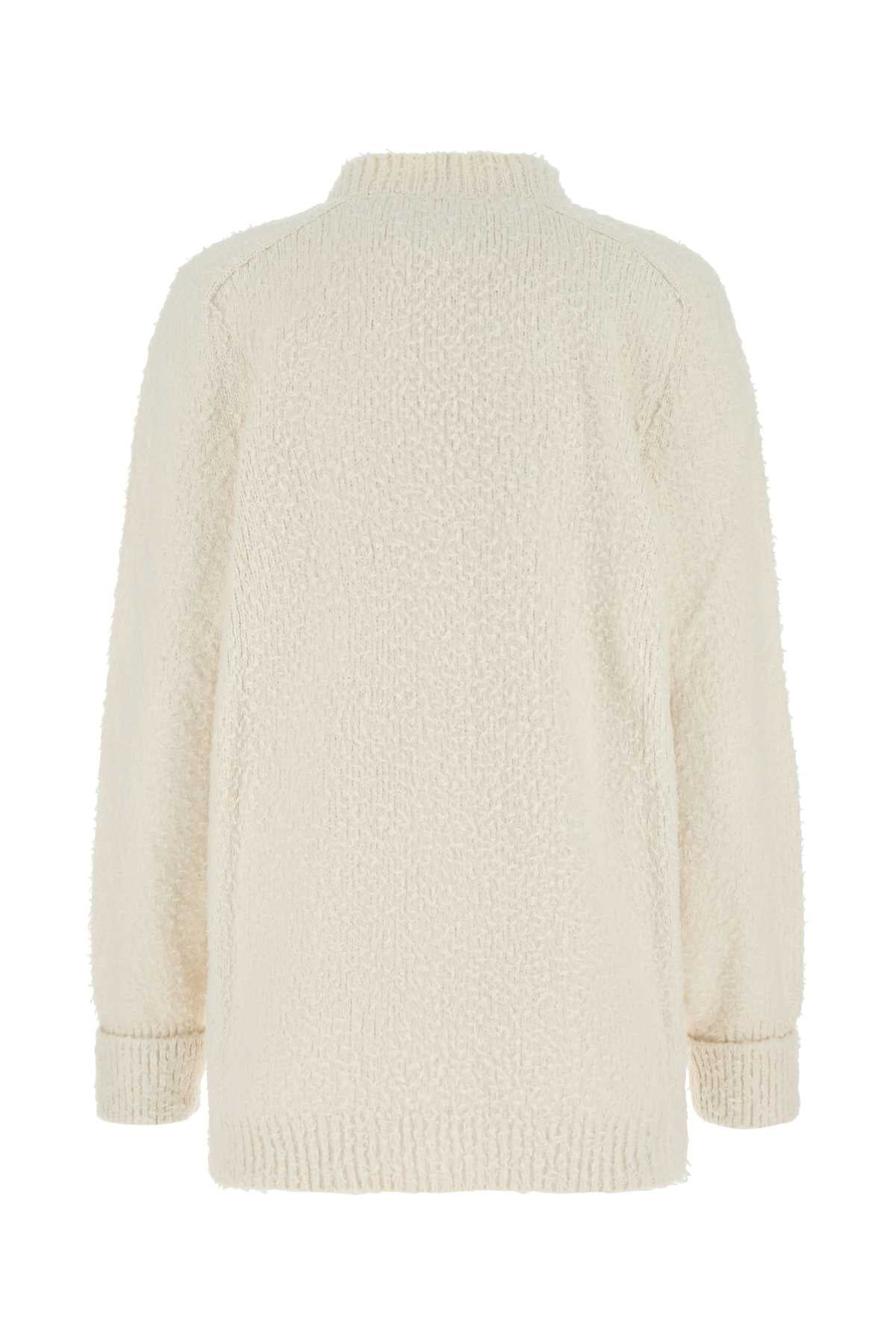 MAISON MARGIELA Ivory Cotton Blend Oversized Cardigan