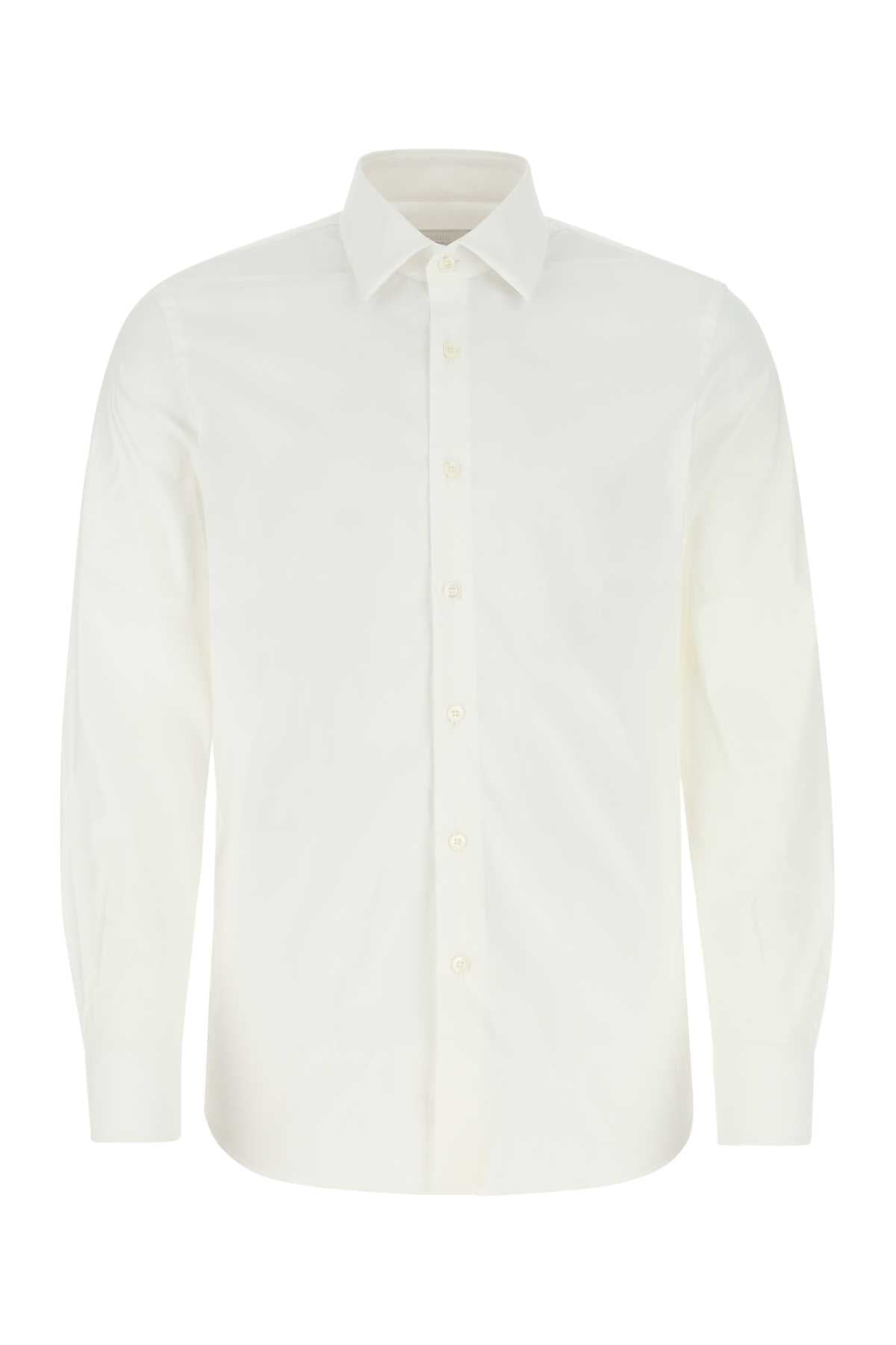 PRADA Classic White Poplin Shirt for Men