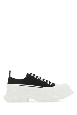 ALEXANDER MCQUEEN Sleek Black Canvas Tread Slick Sneakers for Men