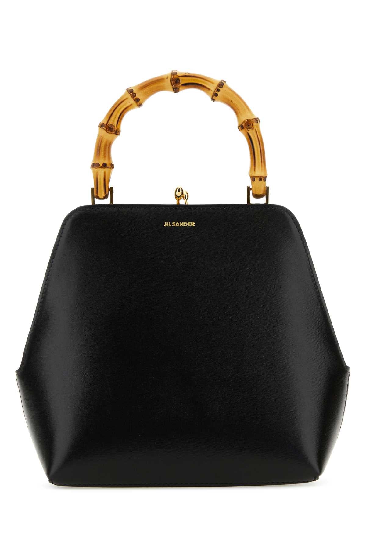 JIL SANDER Mini Leather Goji Handbag - Timeless Black