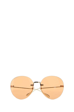 GUCCI Gold Metal Oversized Sunglasses