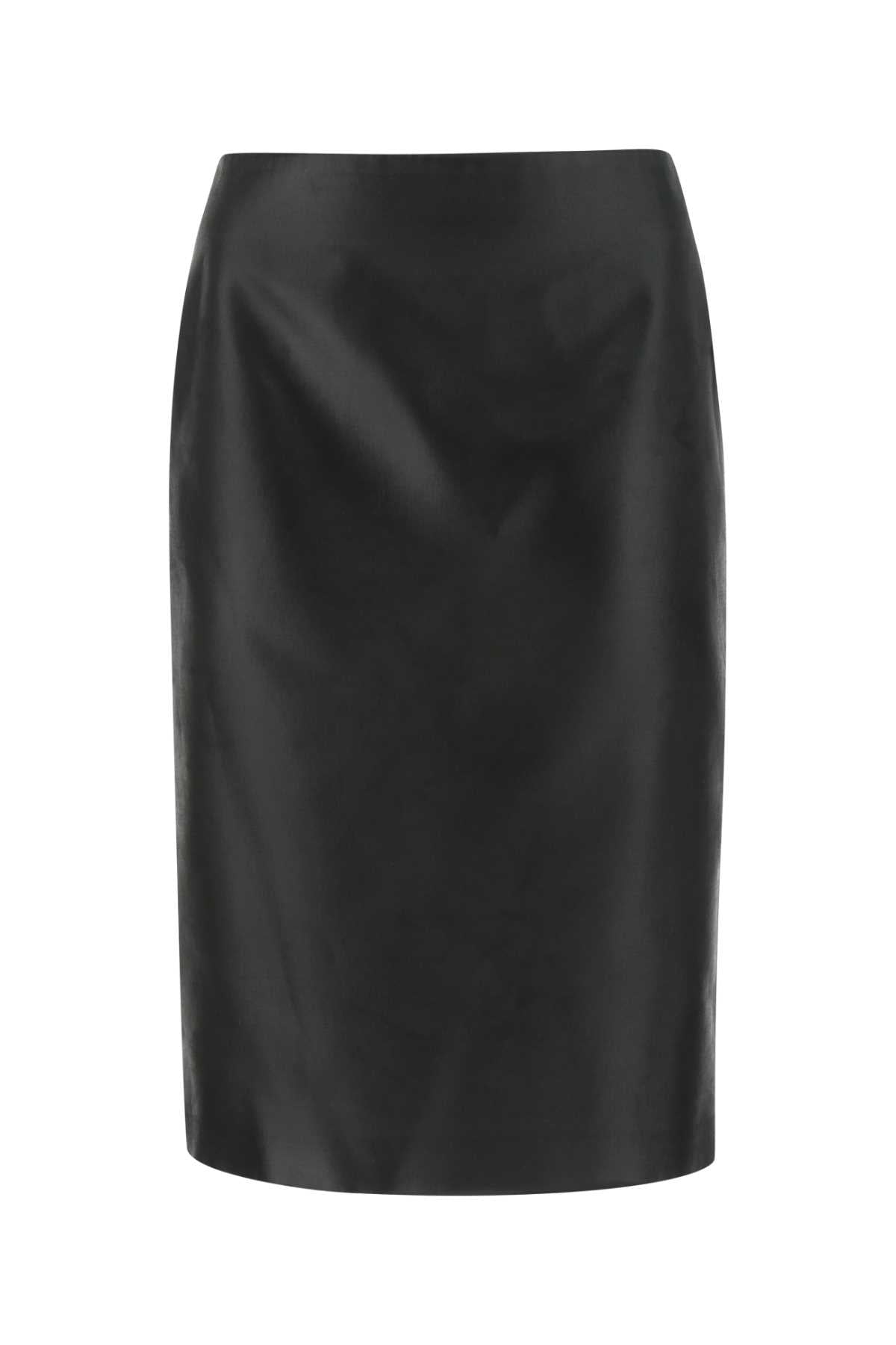 SAINT LAURENT Elegant Black Satin Mini Skirt