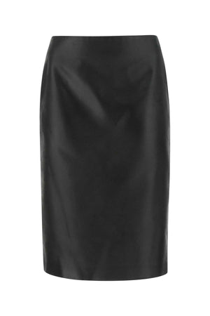 SAINT LAURENT Elegant Black Satin Mini Skirt