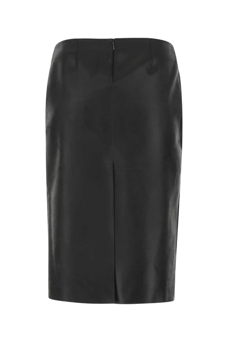 SAINT LAURENT Elegant Black Satin Mini Skirt