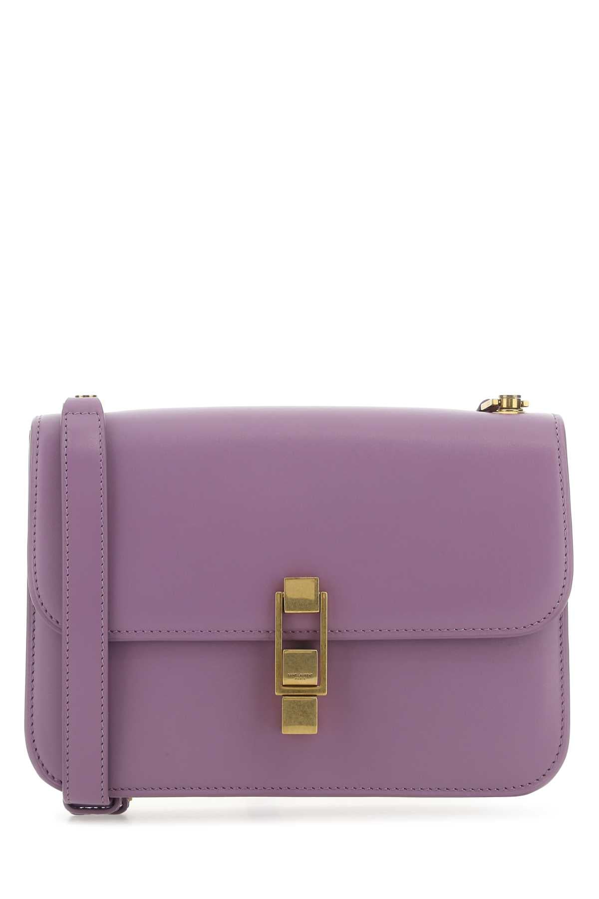 SAINT LAURENT Mini Leather Crossbody Handbag - Elegant Purple