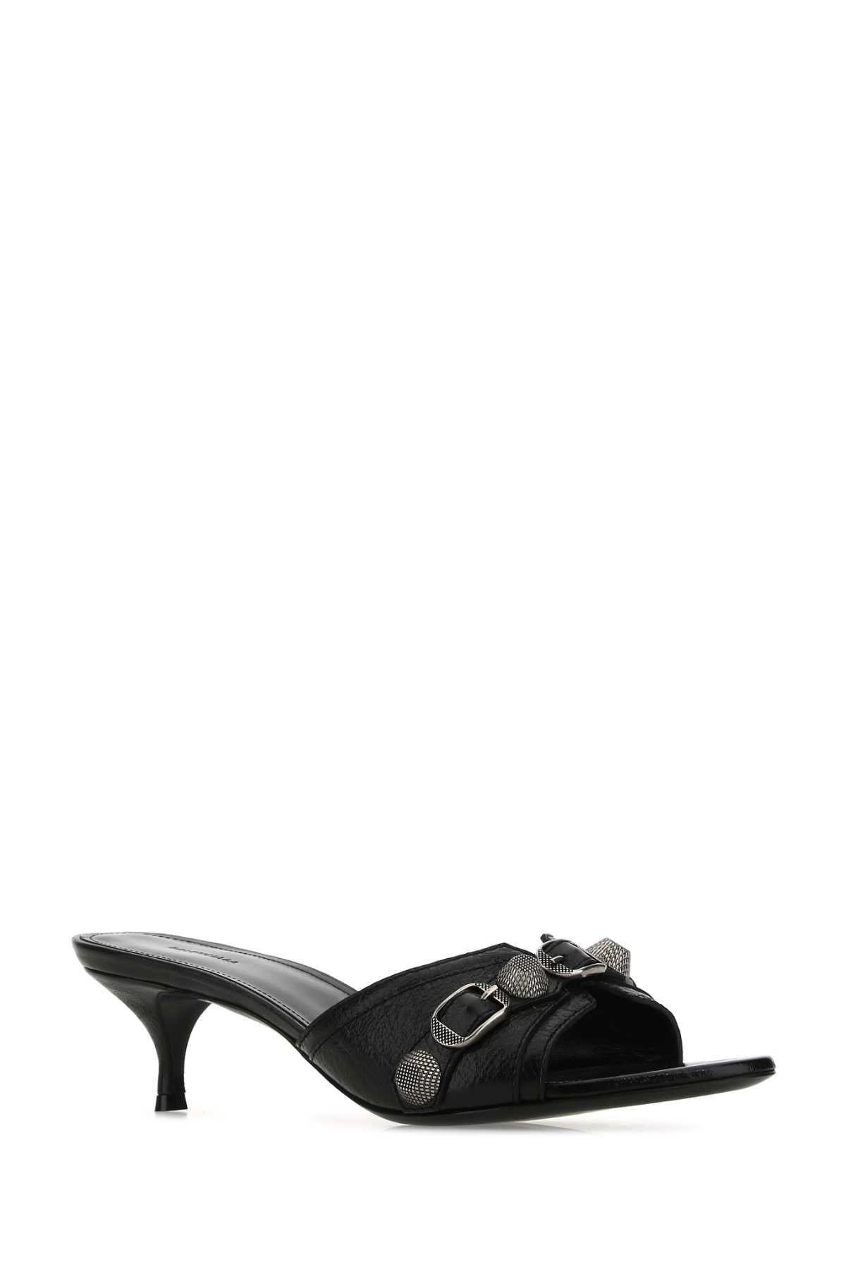 BALENCIAGA Elegant Black Leather Cagole Flats with 5.5 cm Heel