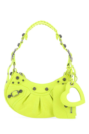 BALENCIAGA Mini Yellow Nappa Leather Shoulder Handbag