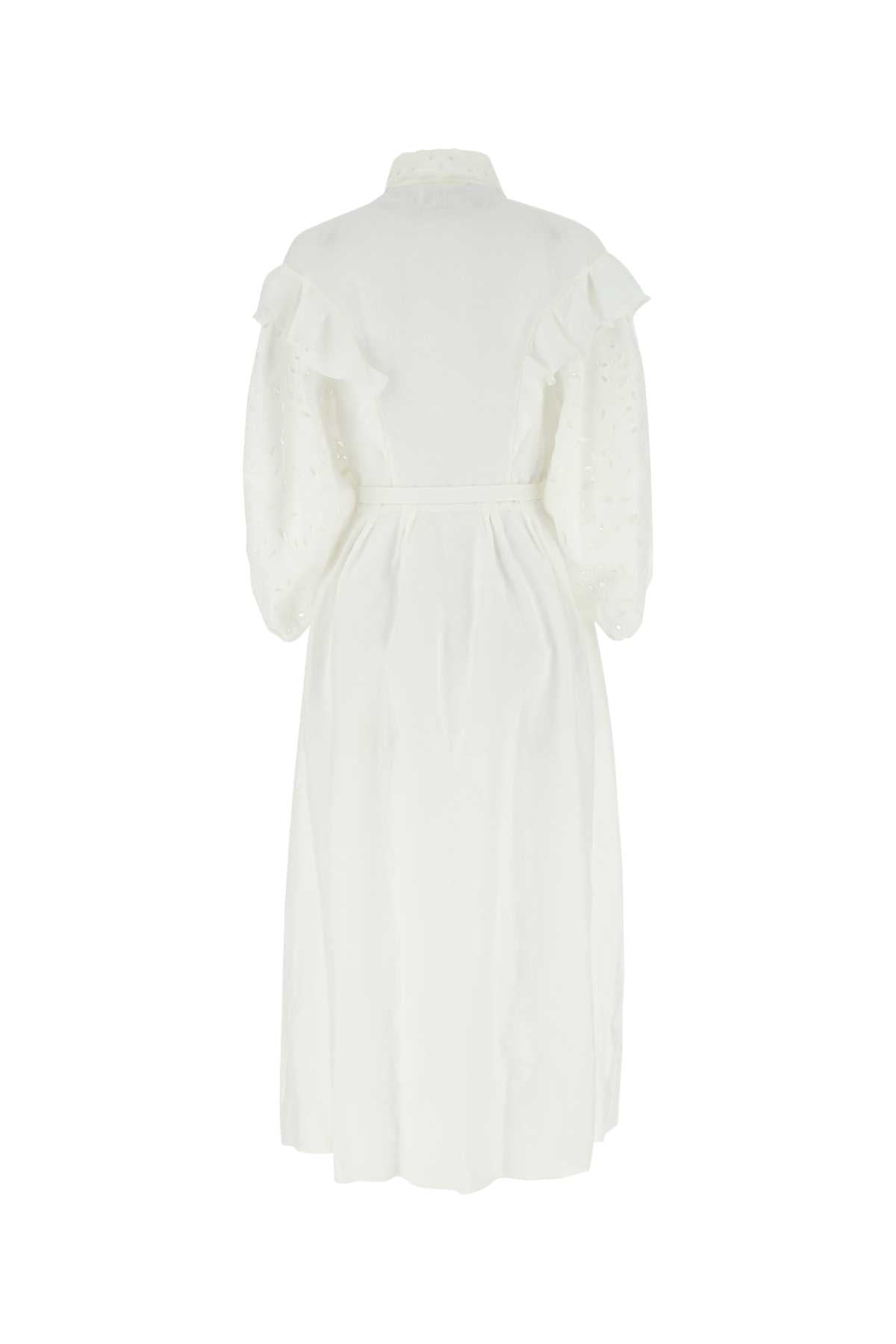 CHLOE Elegant White Linen Long Dress for Women