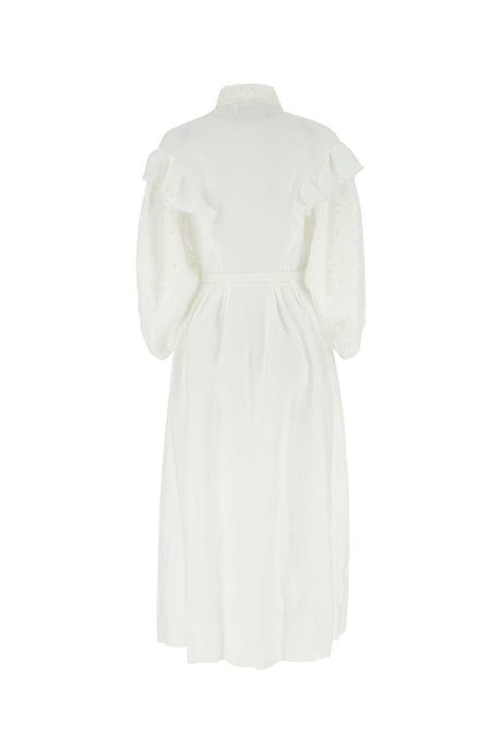 CHLOE Elegant White Linen Long Dress for Women