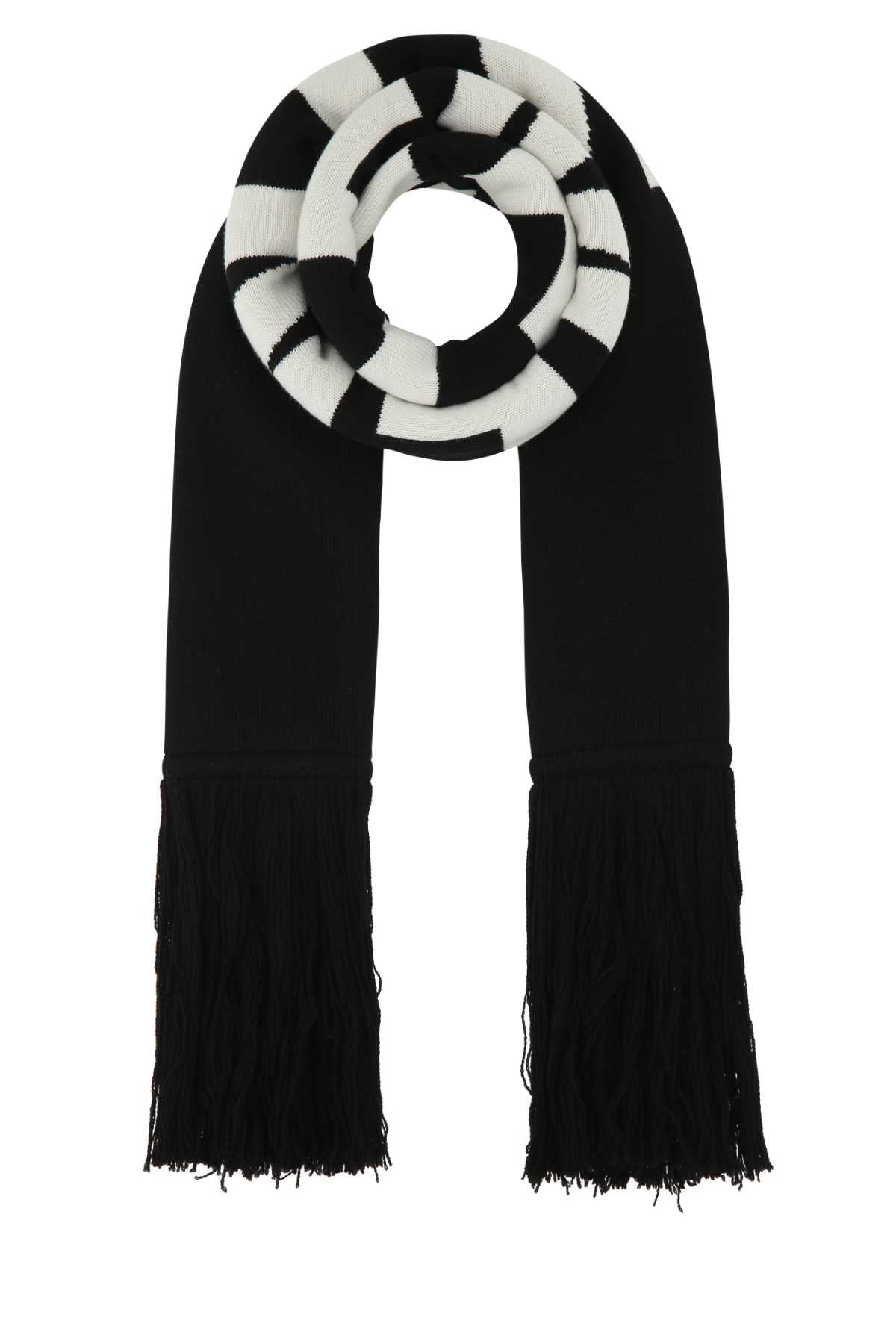 VETEMENTS Classic Black Wool Scarf (176 cm x 21 cm)