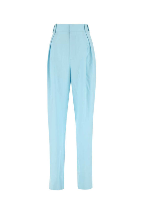 BOTTEGA VENETA Pastel Light-Blue Wide-Leg Wool Pants for Women