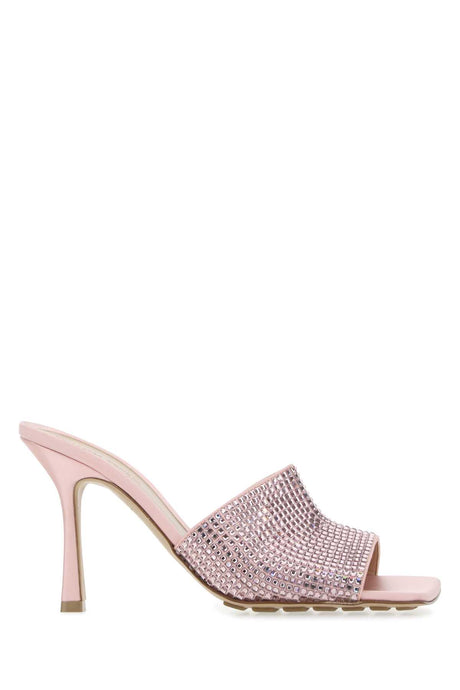 BOTTEGA VENETA Pink Satin Stretch Flat Sandals - 9 cm Heel