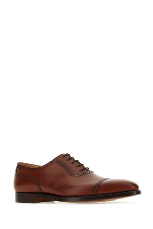 CROCKETT&JONES Classic Caramel Leather Lace-Up Shoes for Men