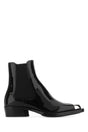 ALEXANDER MCQUEEN Sophisticated Black Leather Ankle Boots with 3.5 cm Heel