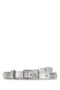 ALEXANDER MCQUEEN Elegant Silver Leather Belt - 2 cm Height