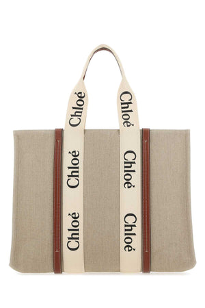 CHLOE Two-tone Large Canvas Shopping Handbag - 44 cm x 33 cm