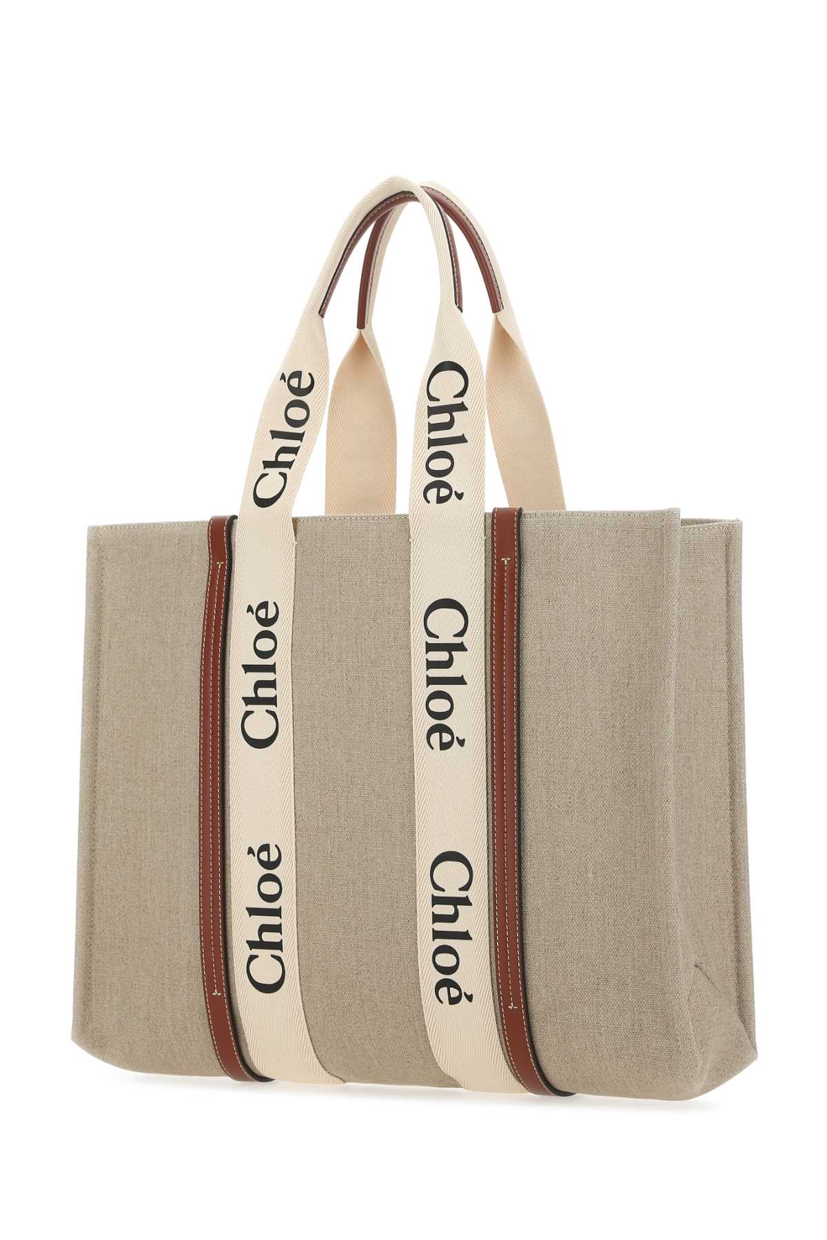 CHLOE Two-tone Large Canvas Shopping Handbag - 44 cm x 33 cm