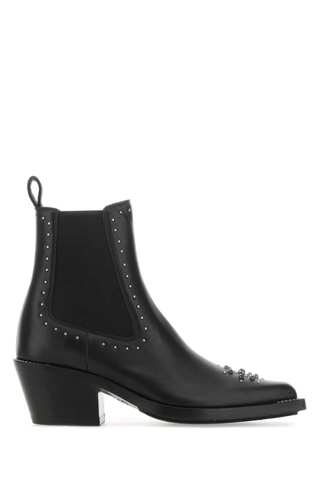 CHLOE Nellie Mini Black Leather Ankle Boots - 6 cm Heel