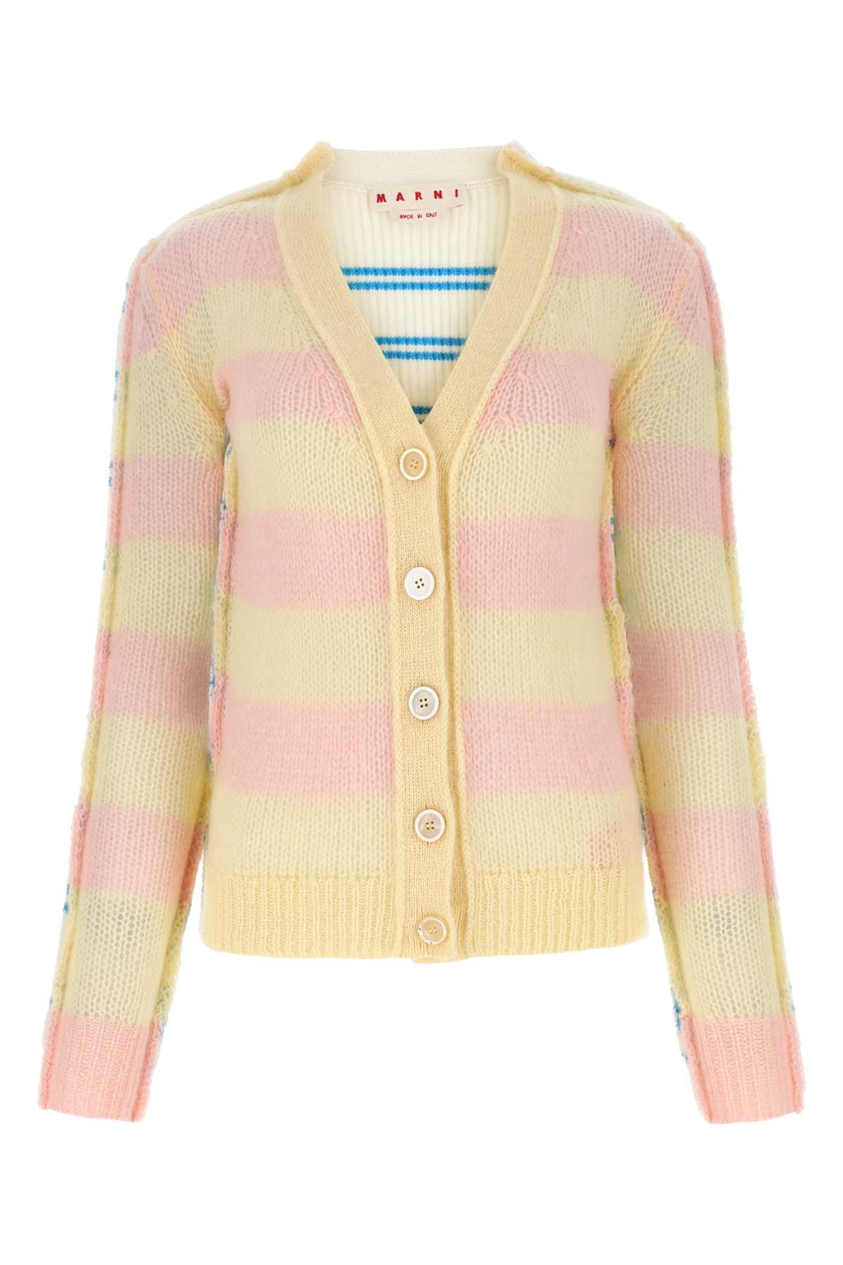 MARNI Embroidered Mohair Blend and Wool Cardigan - Size M