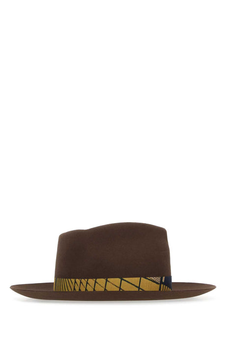 SUPERDUPER Brown Felt Bougainvillea Hat for Men