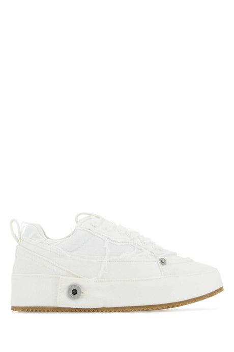 LOEWE Deconstructed White Denim Sneakers for Women