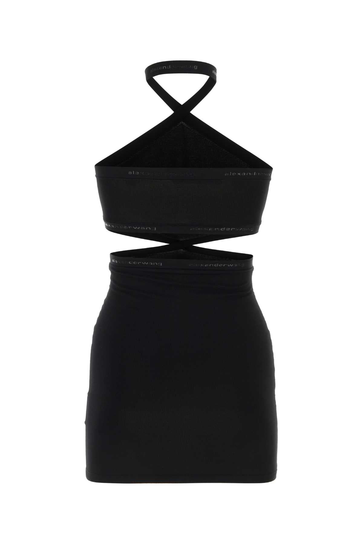 T BY ALEXANDER WANG Stylish Black Viscose Knit Mini Dress