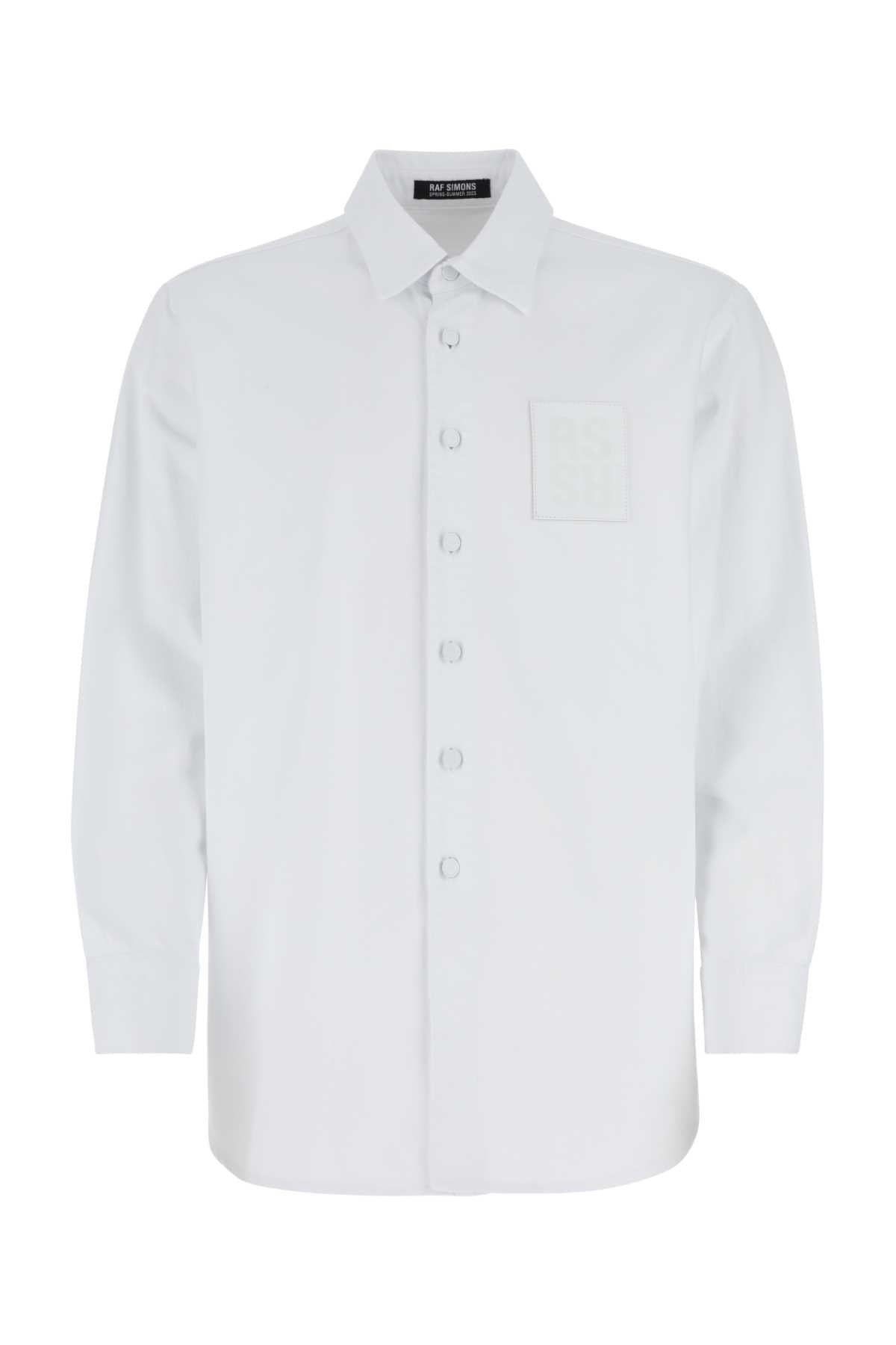 RAF SIMONS Classic White Denim Shirt for Men