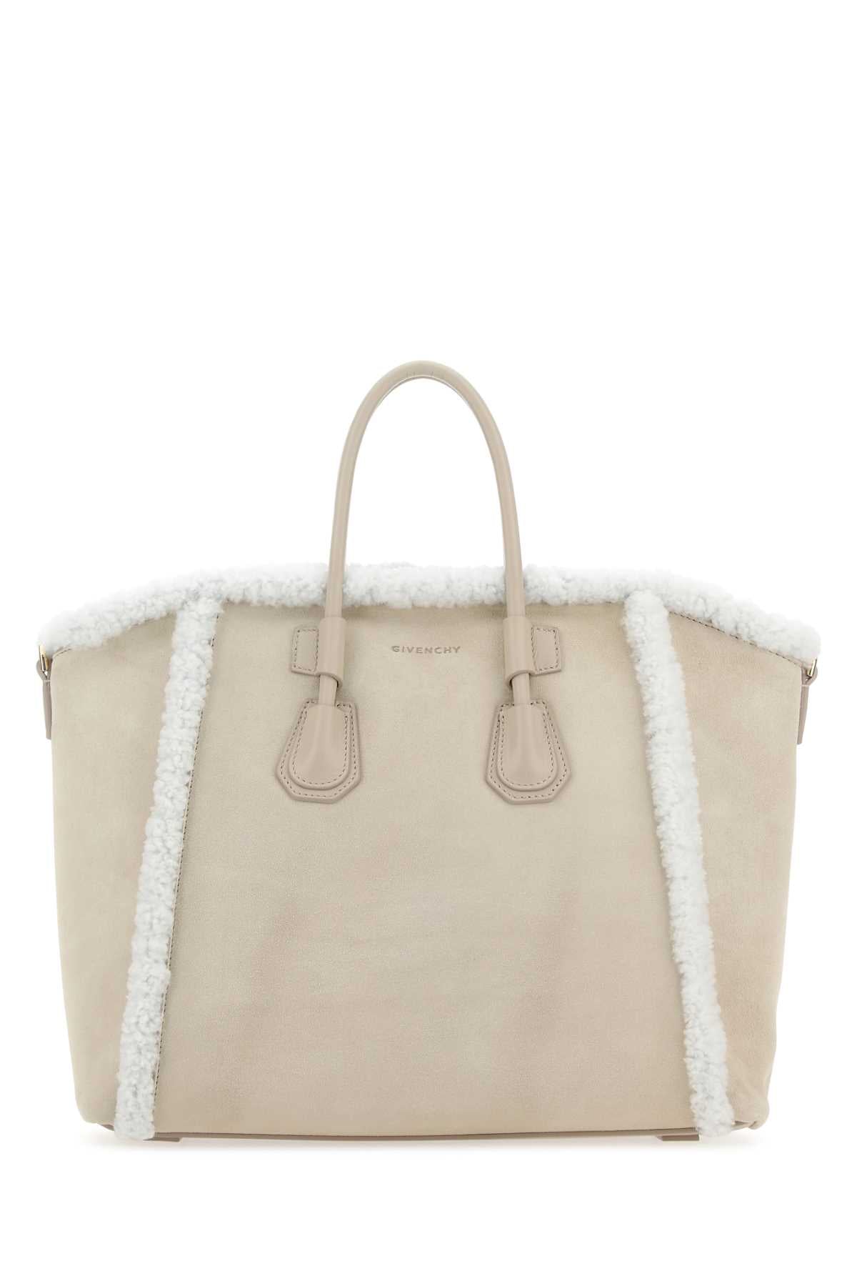 GIVENCHY Mini Sand Suede Antigona Sport Handbag